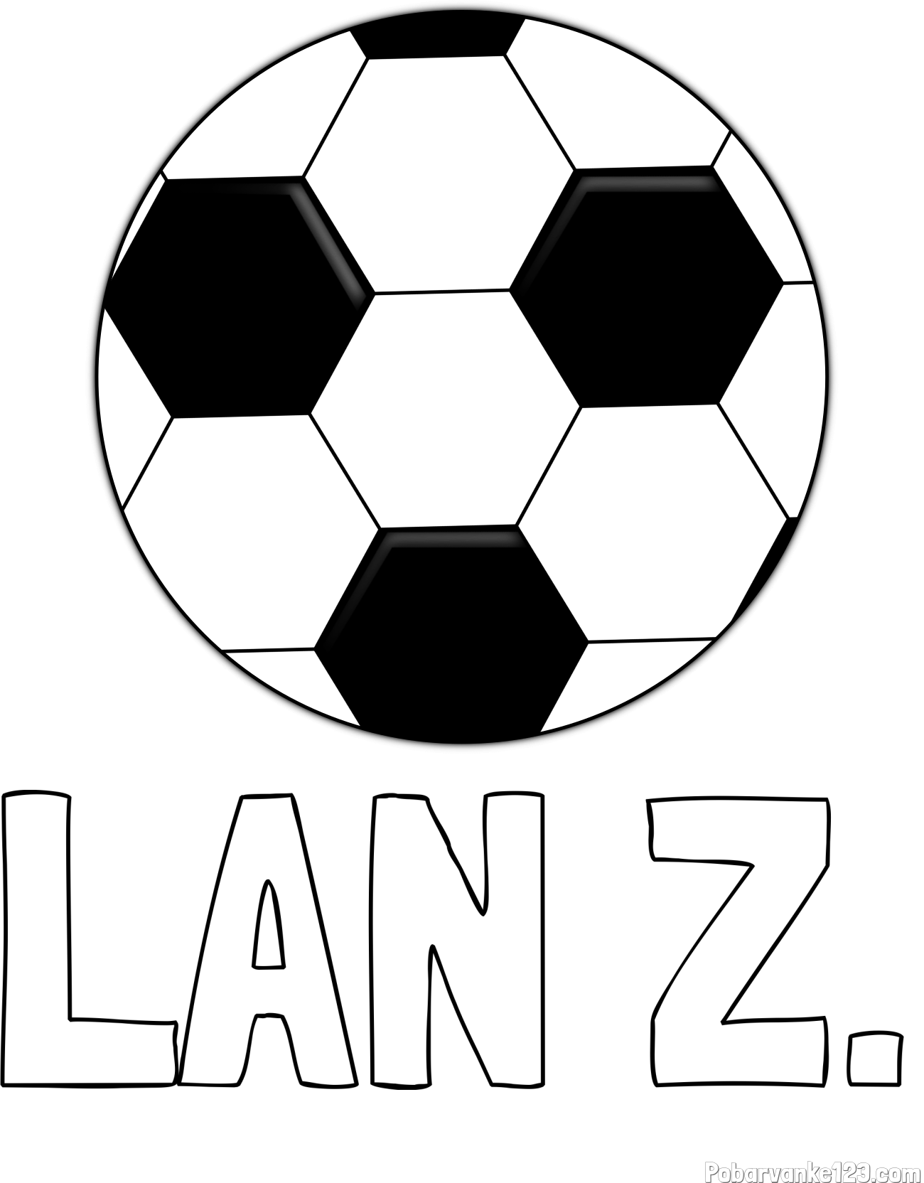 Pobarvanka imena LAN Z. in pobarvanka nogometne žoge
