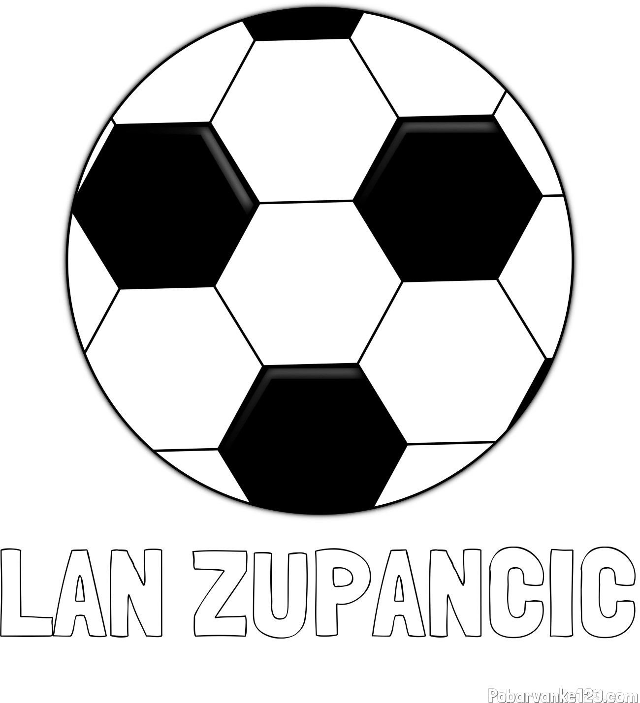 Pobarvanka imena LAN ZUPANČIČ in pobarvanka nogometne žoge