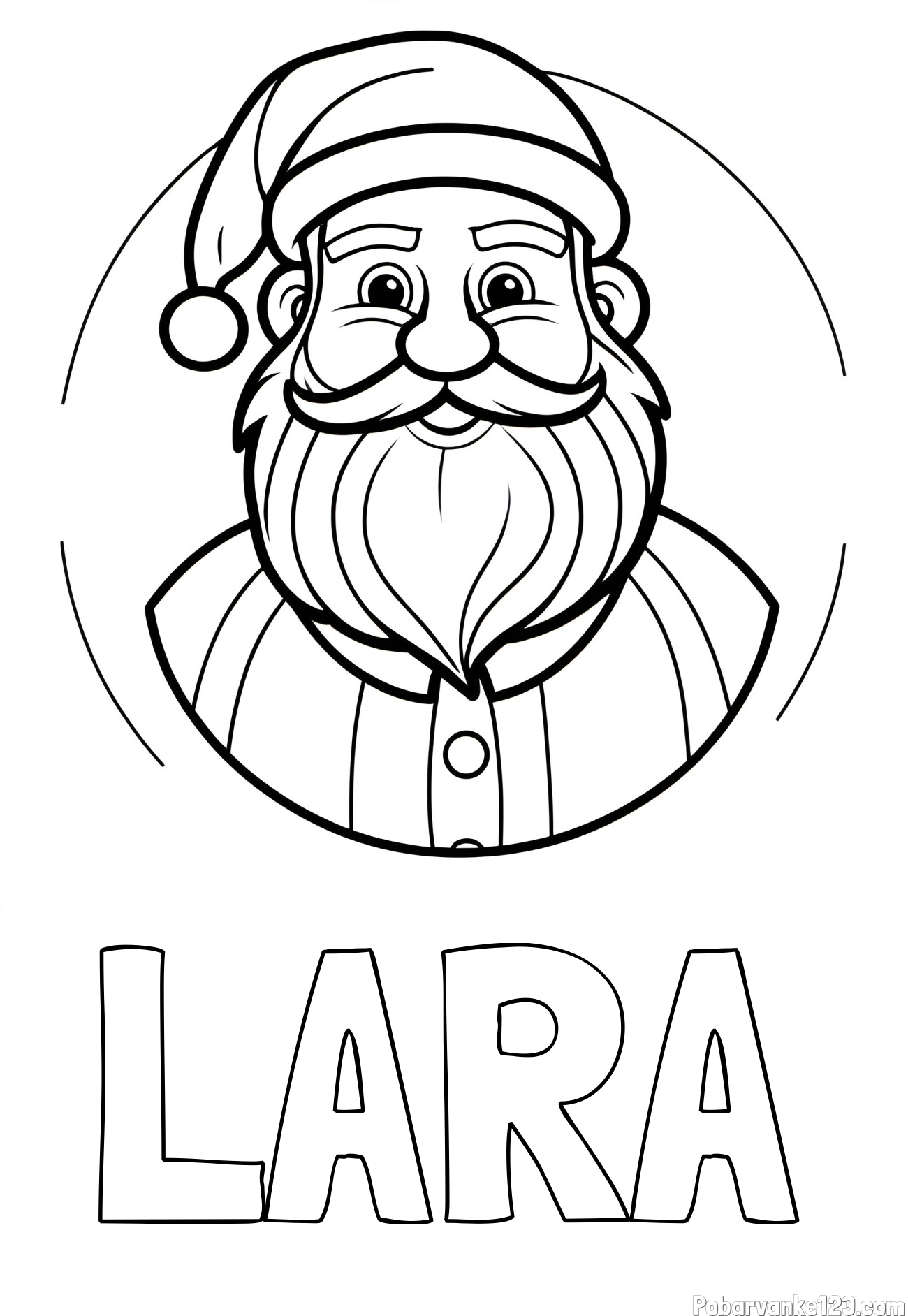 Pobarvanka imena LARA in otroška pobarvanka veselega Božička