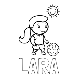 Online izdelana pobarvanka - Pobarvanka imena LARA in pobarvanka nogometašice