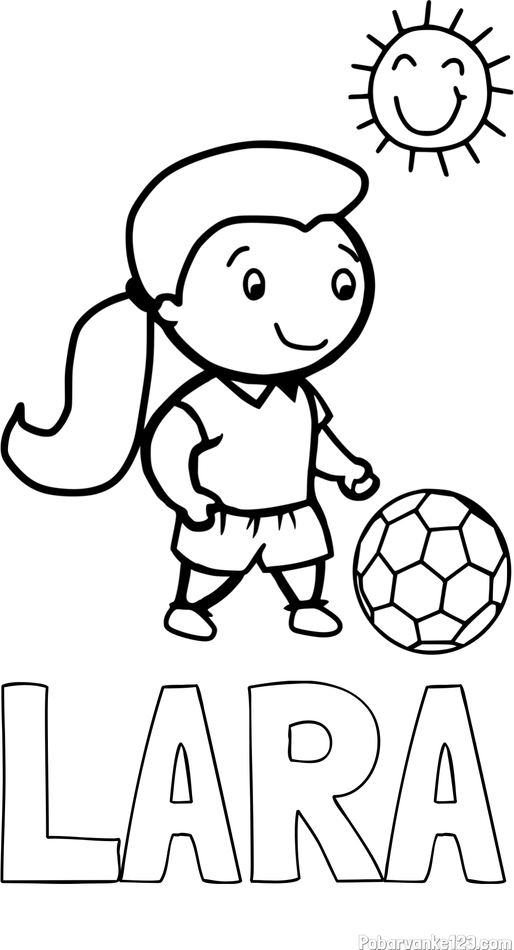 Pobarvanka imena LARA in pobarvanka nogometašice