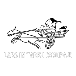 Online izdelana pobarvanka - Pobarvanka imena LARA IN TADEJ (SKUPAJ) in pobarvanka dirkalnega konja