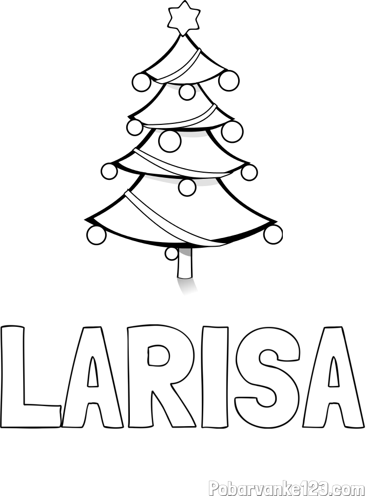 Pobarvanka imena LARISA in božična smreka