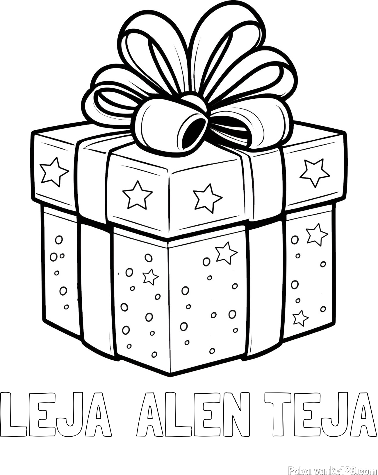 Pobarvanka imena LEJA  ALEN TEJA in pobarvanka božičnega darila