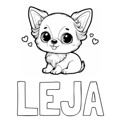 Pobarvanka imena LEJA in pobarvanka čivave