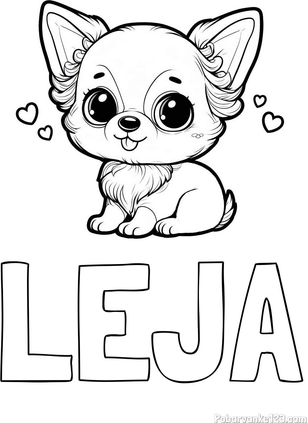 Pobarvanka imena LEJA in pobarvanka čivave