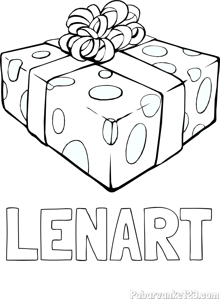 Pobarvanka imena LENART in božično darilo