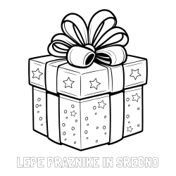 Online izdelana pobarvanka - Pobarvanka imena LEPE PRAZNIKE IN SREČNO in pobarvanka božičnega darila