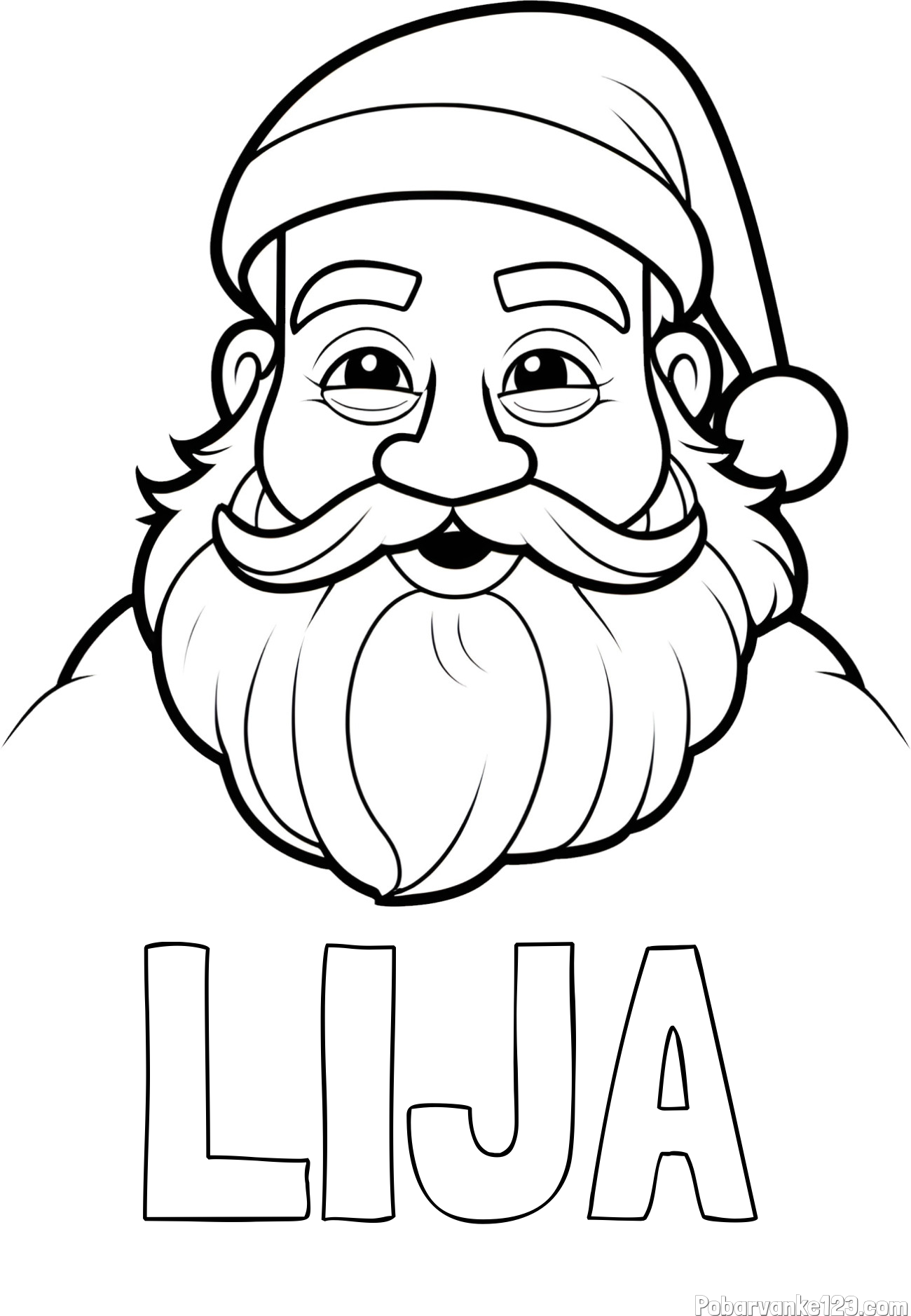 Pobarvanka imena LIJA in pobarvanka utrujenega Božička