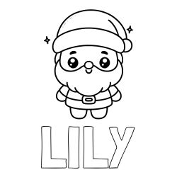 Online izdelana pobarvanka - Pobarvanka imena LILY in enostavna otroška pobarvanka Božička