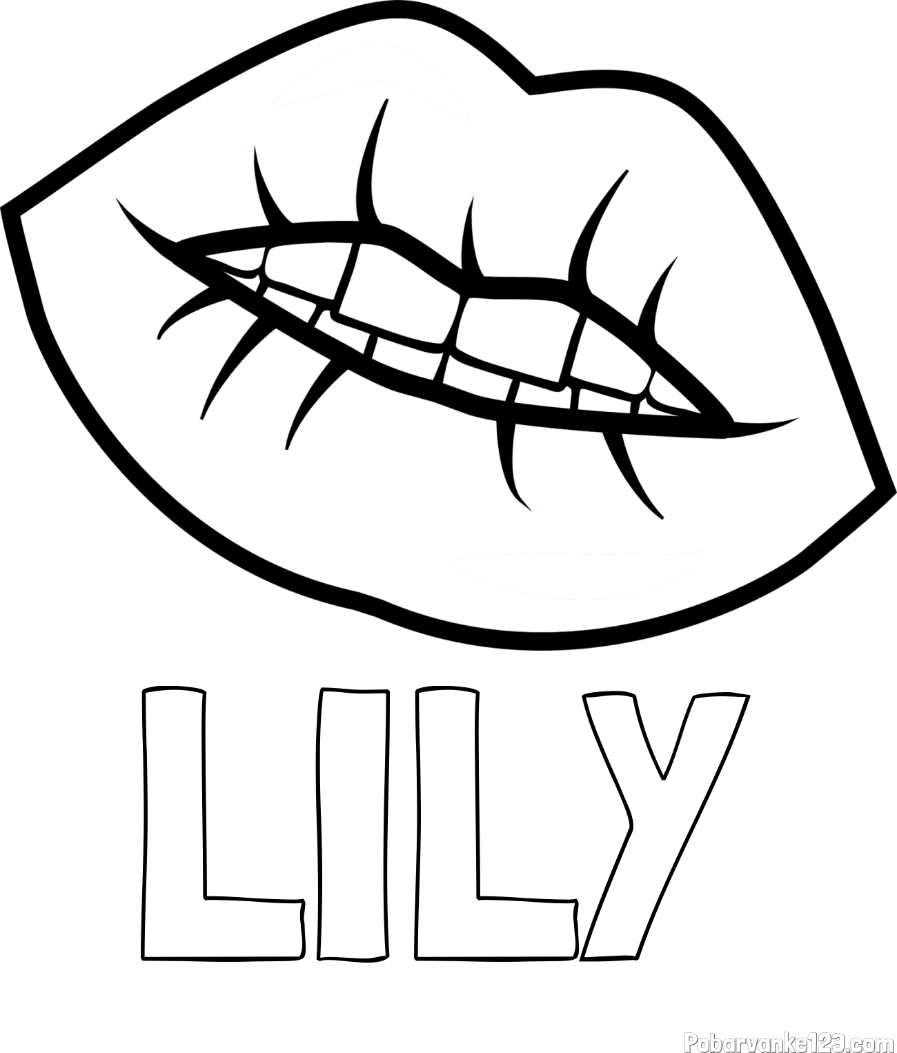 Pobarvanka imena LILY in pobarvanka ustnic