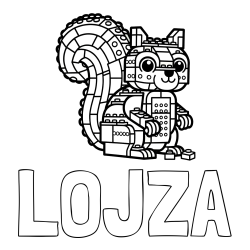 Online izdelana pobarvanka - Pobarvanka imena LOJZA in pobarvanka LEGO veverice
