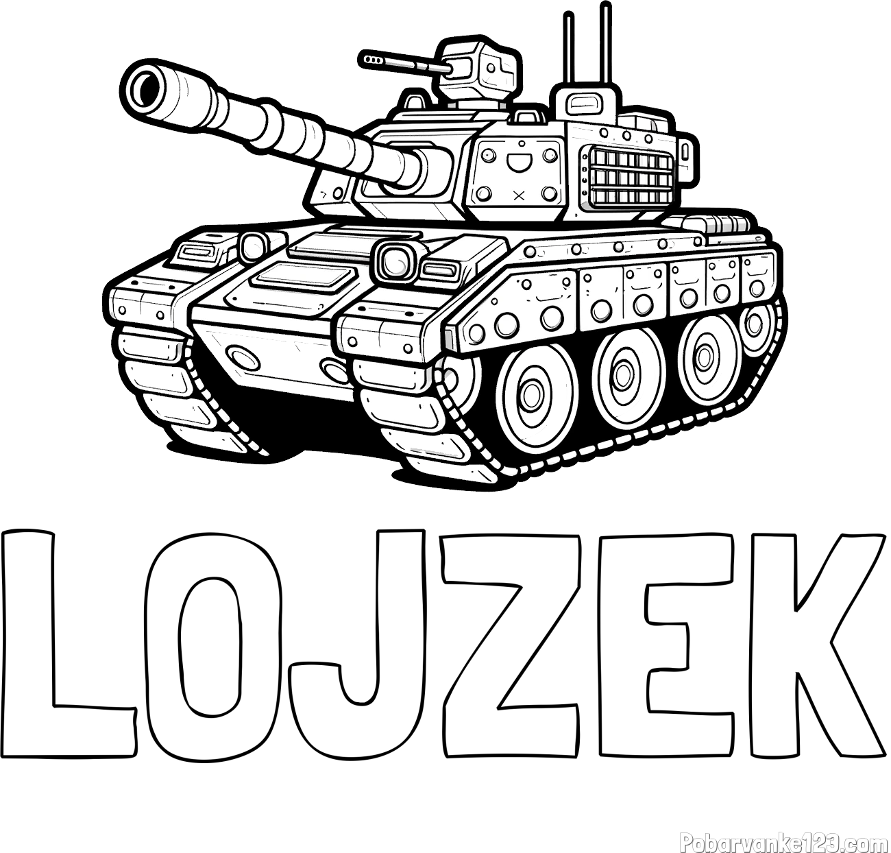 Pobarvanka imena LOJZEK in pobarvanka tanka