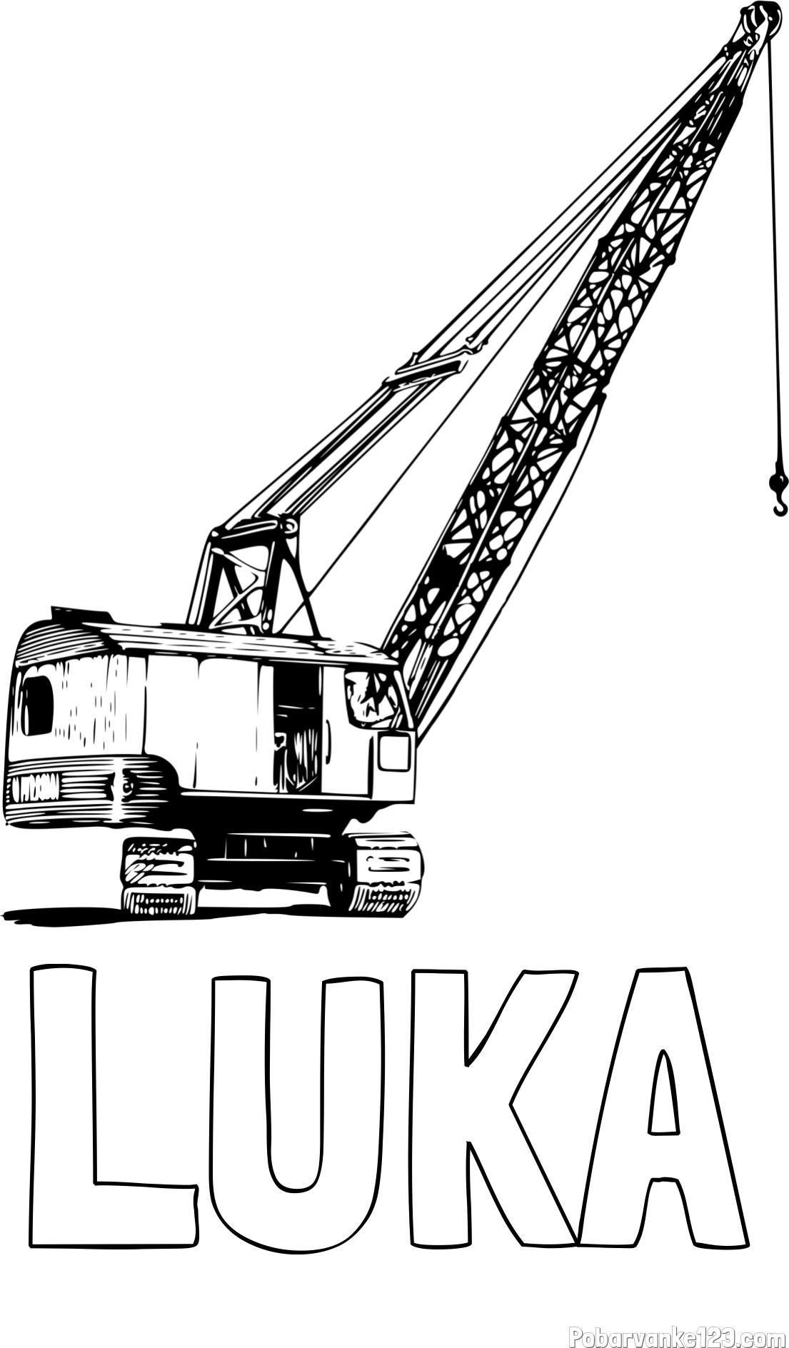 Pobarvanka imena LUKA in pobarvanka žerjava