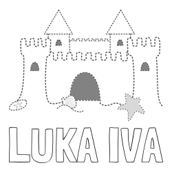 Online izdelana pobarvanka - Pobarvanka imena LUKA IVA in pobarvanka peščenega gradu