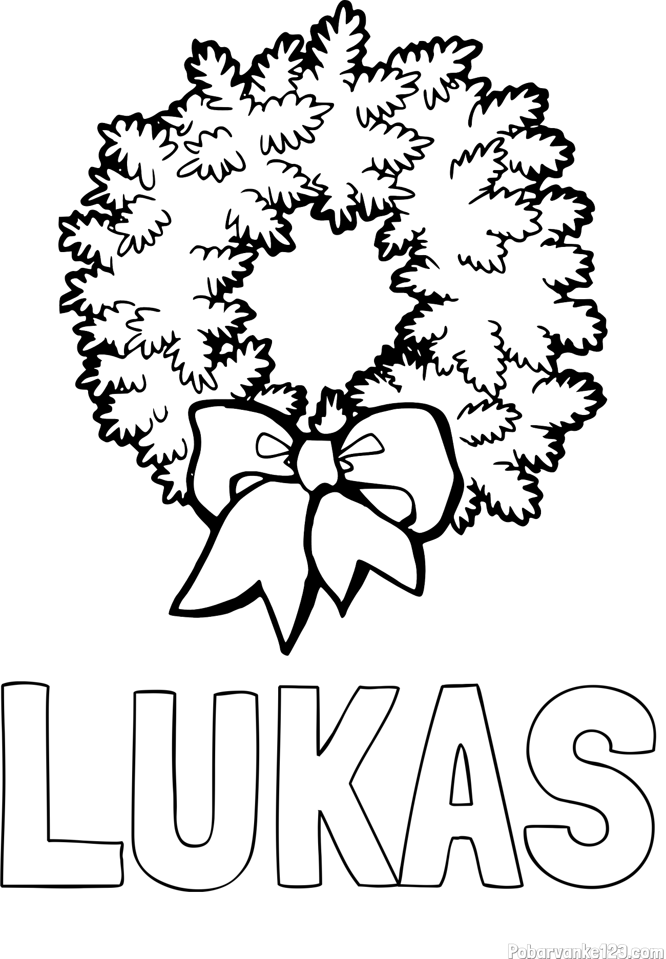Pobarvanka imena LUKAS in adventni venček