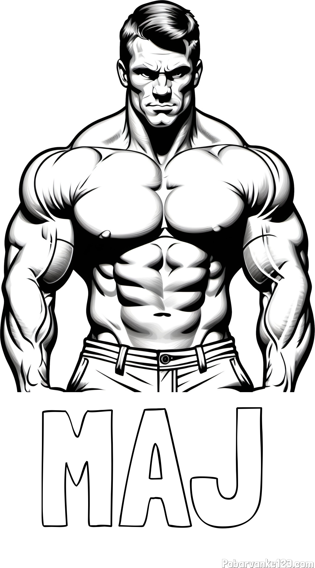 Pobarvanka imena MAJ in pobarvanka bodybuilder-ja