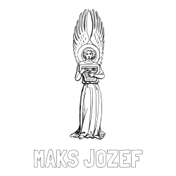 Online izdelana pobarvanka - Pobarvanka imena MAKS JOŽEF in pobarvanka angela s citrami