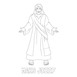 Online izdelana pobarvanka - Pobarvanka imena MAKS JOŽEF in pobarvanka Jezusa Kristusa