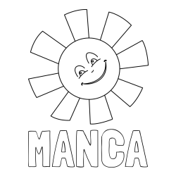 Online izdelana pobarvanka - Pobarvanka imena MANCA in pobarvanka ljubkega sonca
