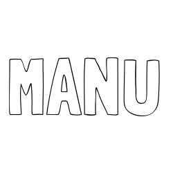 Online izdelana pobarvanka - Pobarvanka imena MANU