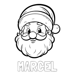Online izdelana pobarvanka - Pobarvanka imena MARCEL in pobarvanka ljubkega Božička