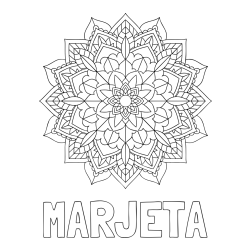 Online izdelana pobarvanka - Pobarvanka imena MARJETA in Čudovita pobarvanka mendale