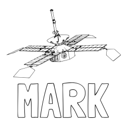 Online izdelana pobarvanka - Pobarvanka imena MARK in pobarvanka NASA vesoljskega sonde iz leta 1960