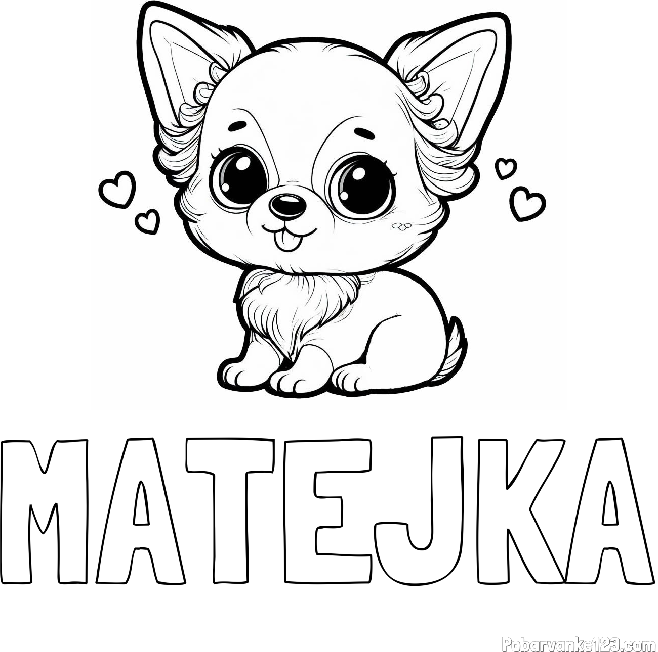 Pobarvanka imena MATEJKA in pobarvanka čivave