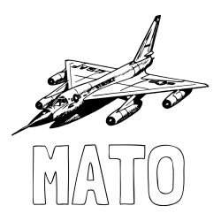 Online izdelana pobarvanka - Pobarvanka imena MATO in pobarvanka vojaškega lovca