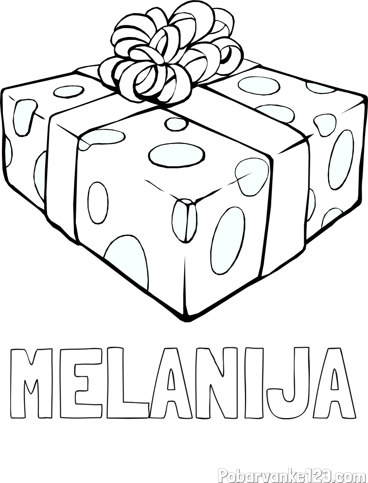 Pobarvanka imena MELANIJA in božično darilo