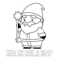 Online izdelana pobarvanka - Pobarvanka imena MIA IN NALA BFF in dedek Mraz