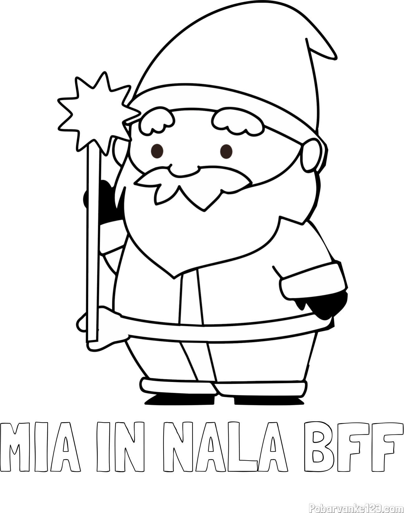 Pobarvanka imena MIA IN NALA BFF in dedek Mraz