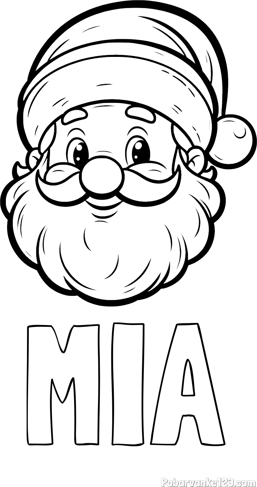Pobarvanka imena MIA in pobarvanka ljubkega Božička