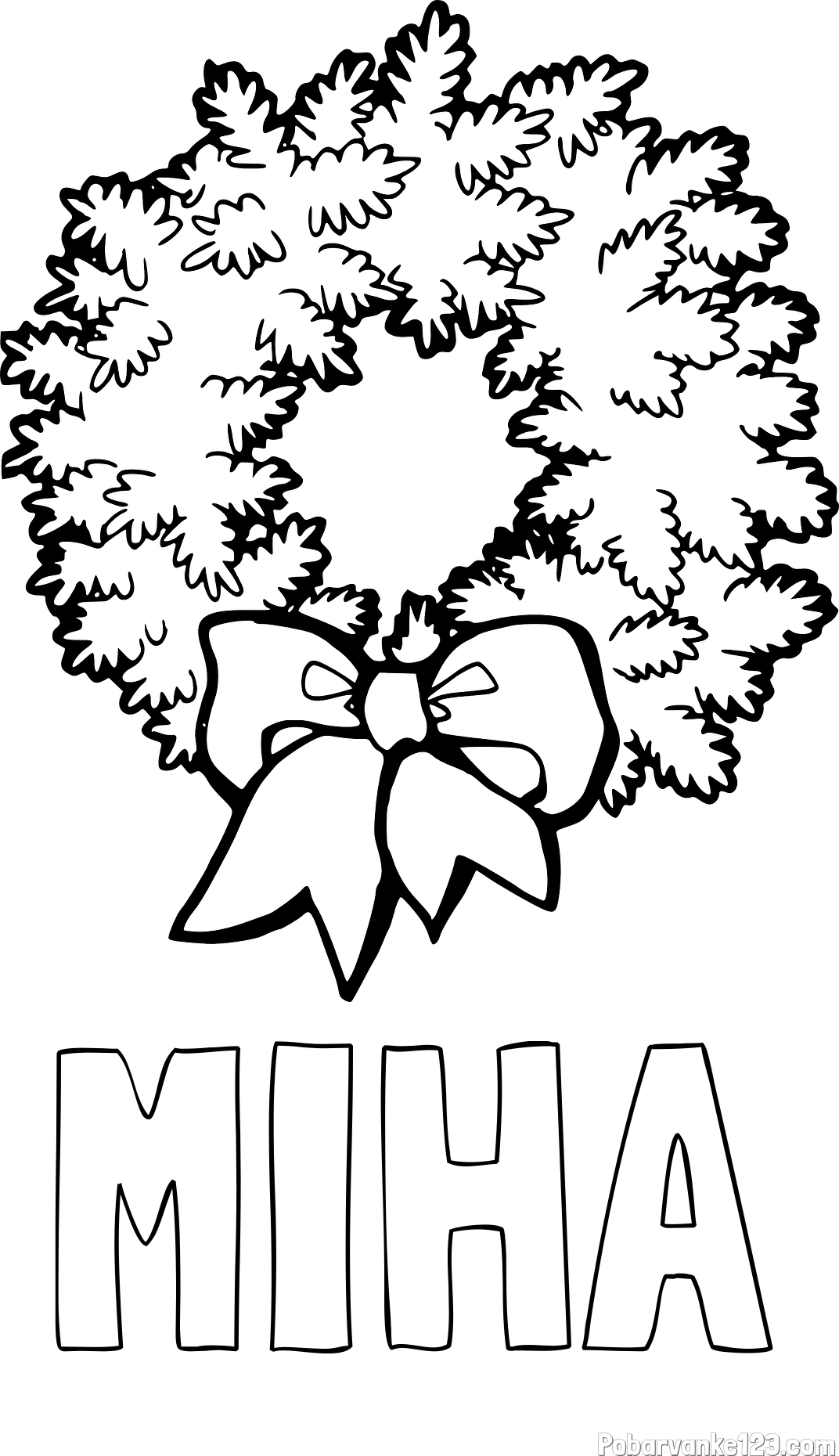 Pobarvanka imena MIHA in adventni venček