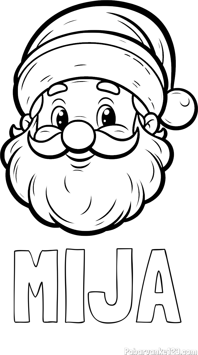 Pobarvanka imena MIJA in pobarvanka ljubkega Božička