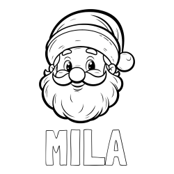 Online izdelana pobarvanka - Pobarvanka imena MILA in pobarvanka ljubkega Božička