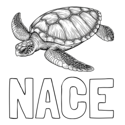 Online izdelana pobarvanka - Pobarvanka imena NACE in pobarvanka čudovite želve