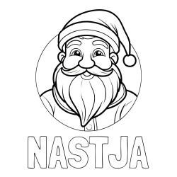 Online izdelana pobarvanka - Pobarvanka imena NASTJA in otroška pobarvanka Božička v krogu