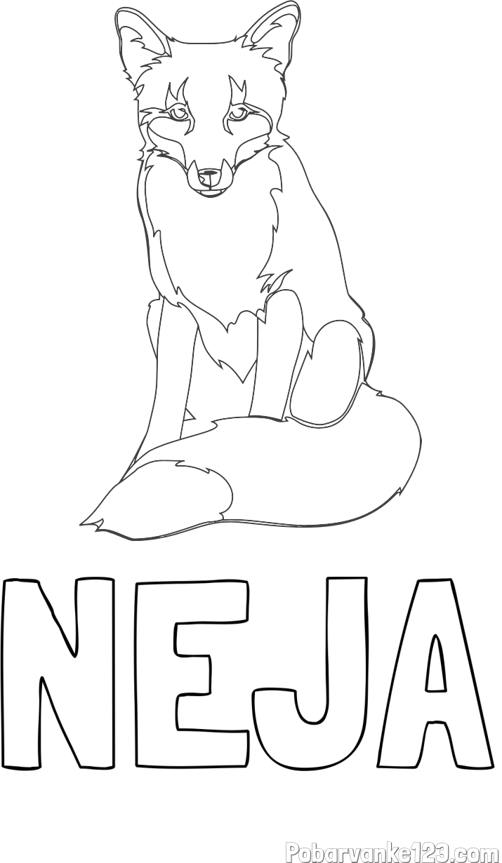Pobarvanka imena NEJA in pobarvanka lisice