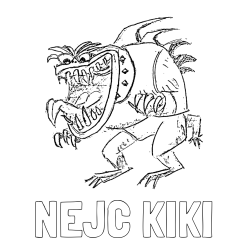 Online izdelana pobarvanka - Pobarvanka imena NEJC KIKI in pobarvanka zlobne pošasti
