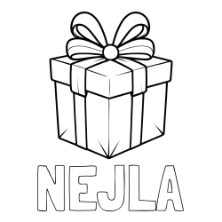 Online izdelana pobarvanka - Pobarvanka imena NEJLA in pobarvanka darilne škatle s pentljo