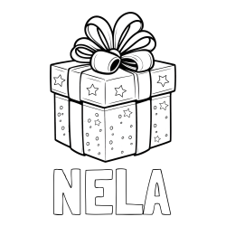 Online izdelana pobarvanka - Pobarvanka imena NELA in pobarvanka božičnega darila