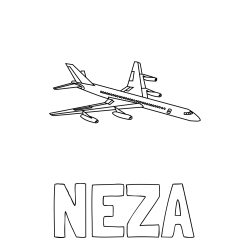 Online izdelana pobarvanka - Pobarvanka imena NEŽA in potniško letalo