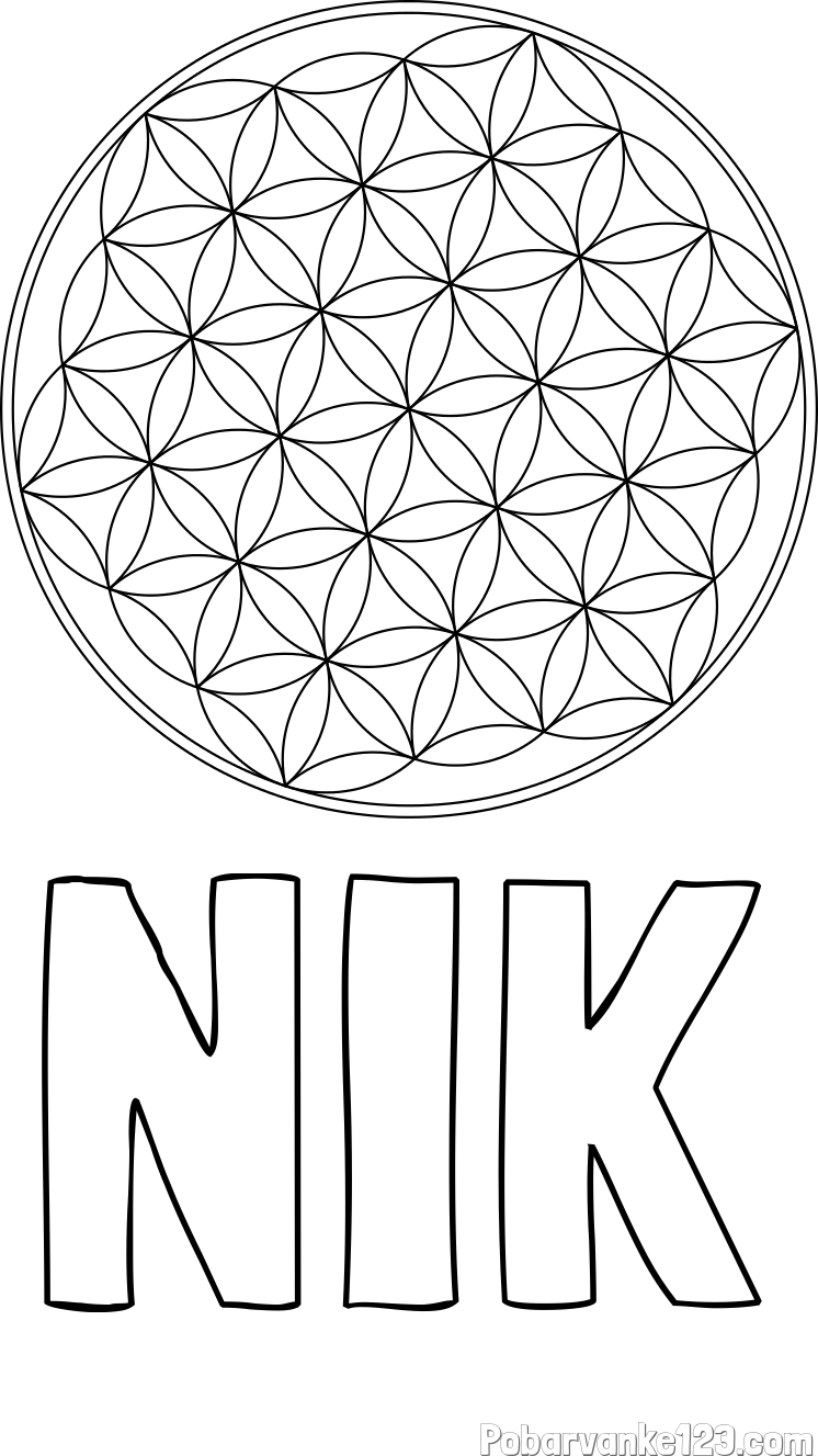 Pobarvanka imena NIK in mandale