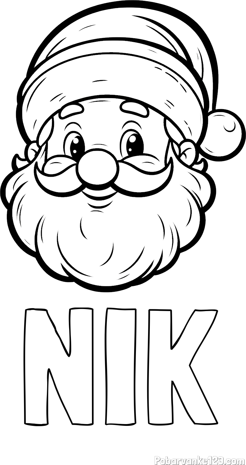 Pobarvanka imena NIK in pobarvanka ljubkega Božička