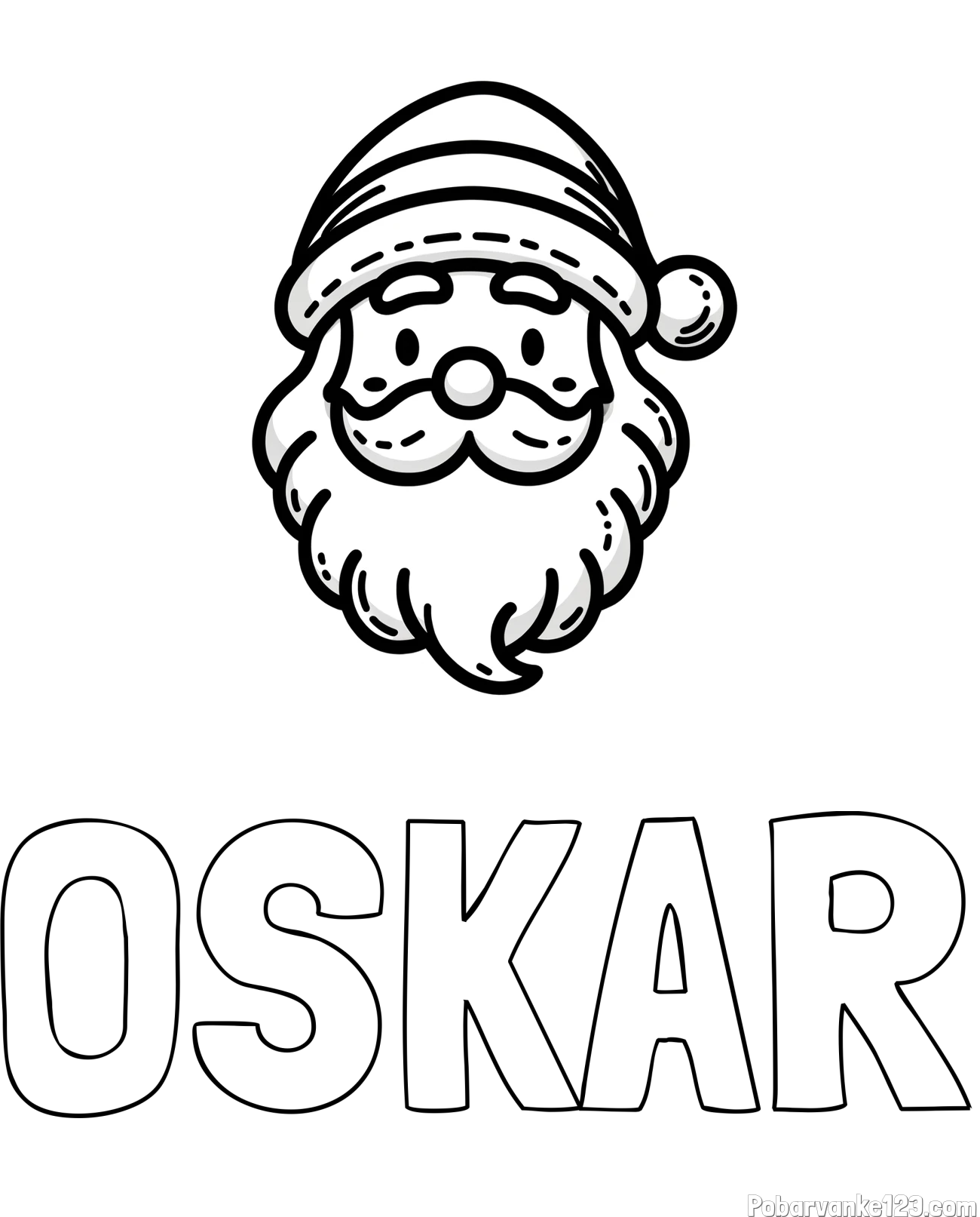 Pobarvanka imena OSKAR in pobarvanka Božička za najmlajše