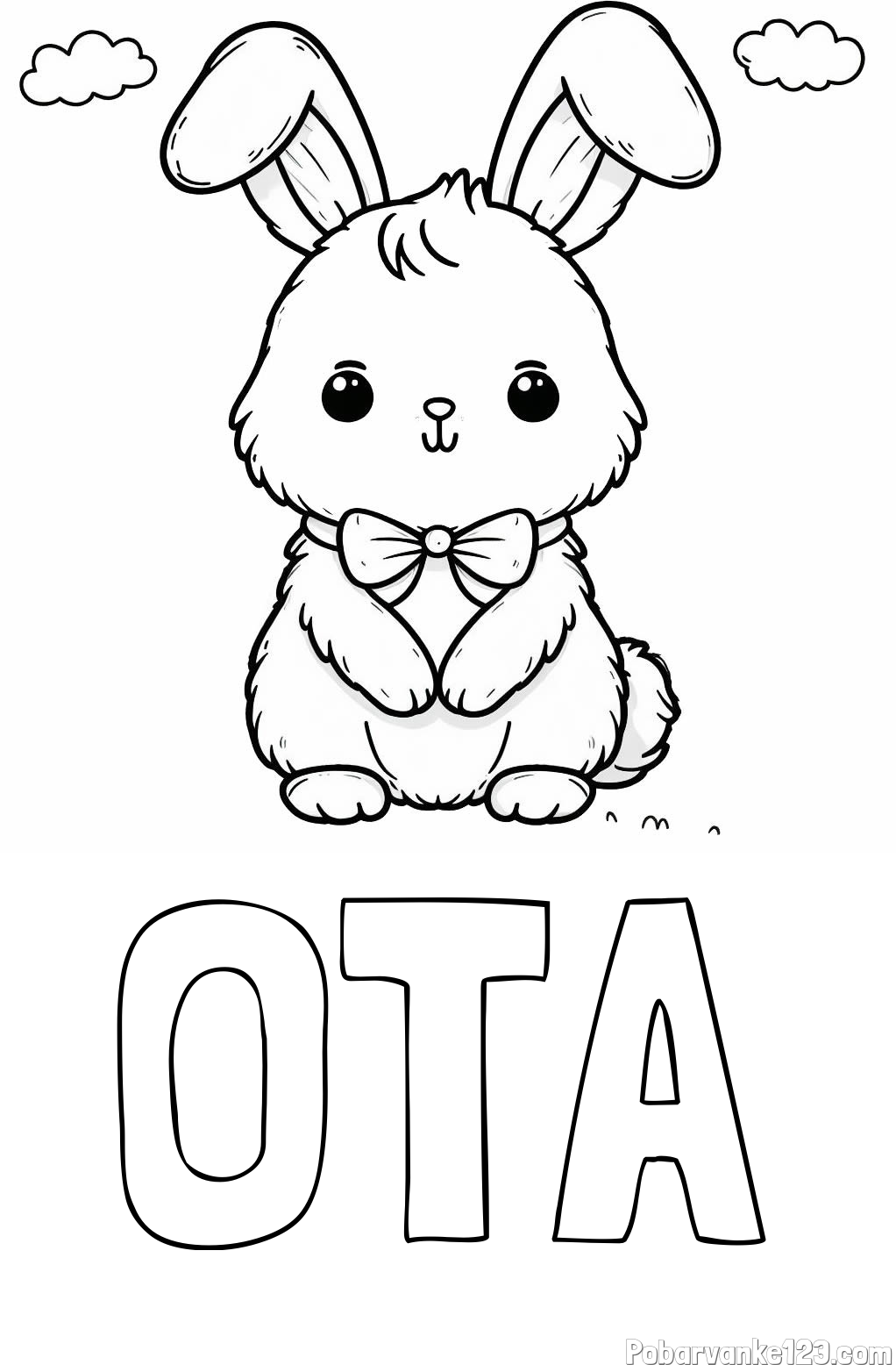 Pobarvanka imena OTA in pobarvanka prikupnega zajčka