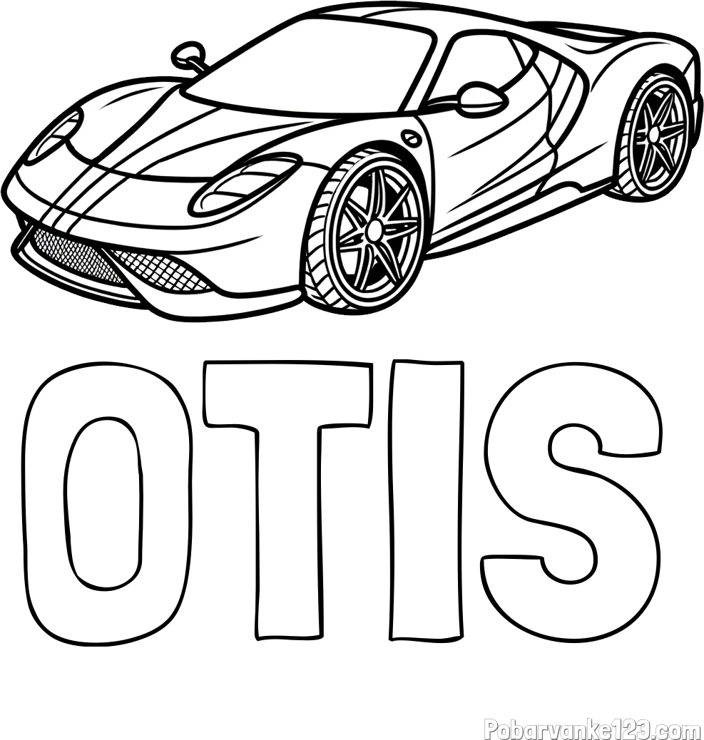 Pobarvanka imena OTIS in pobarvanka dirkalnega avtomobila