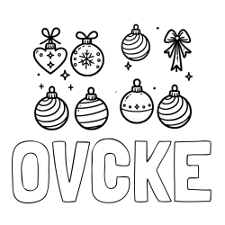 Online izdelana pobarvanka - Pobarvanka imena OVČKE in pobarvanka božičnih okraskov za na smrečico